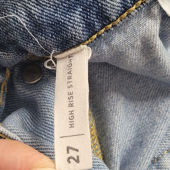 PacSun High Waist Denim Shorts - Light and Dark Blue - Picture 5 of 5